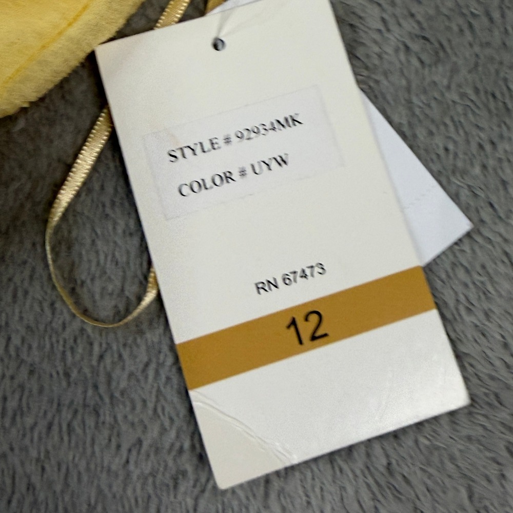 NWT Maison Tara Womens Butter Yellow Sleeveless Faux Wrap Maxi Dress Size 12 - Picture 9 of 15